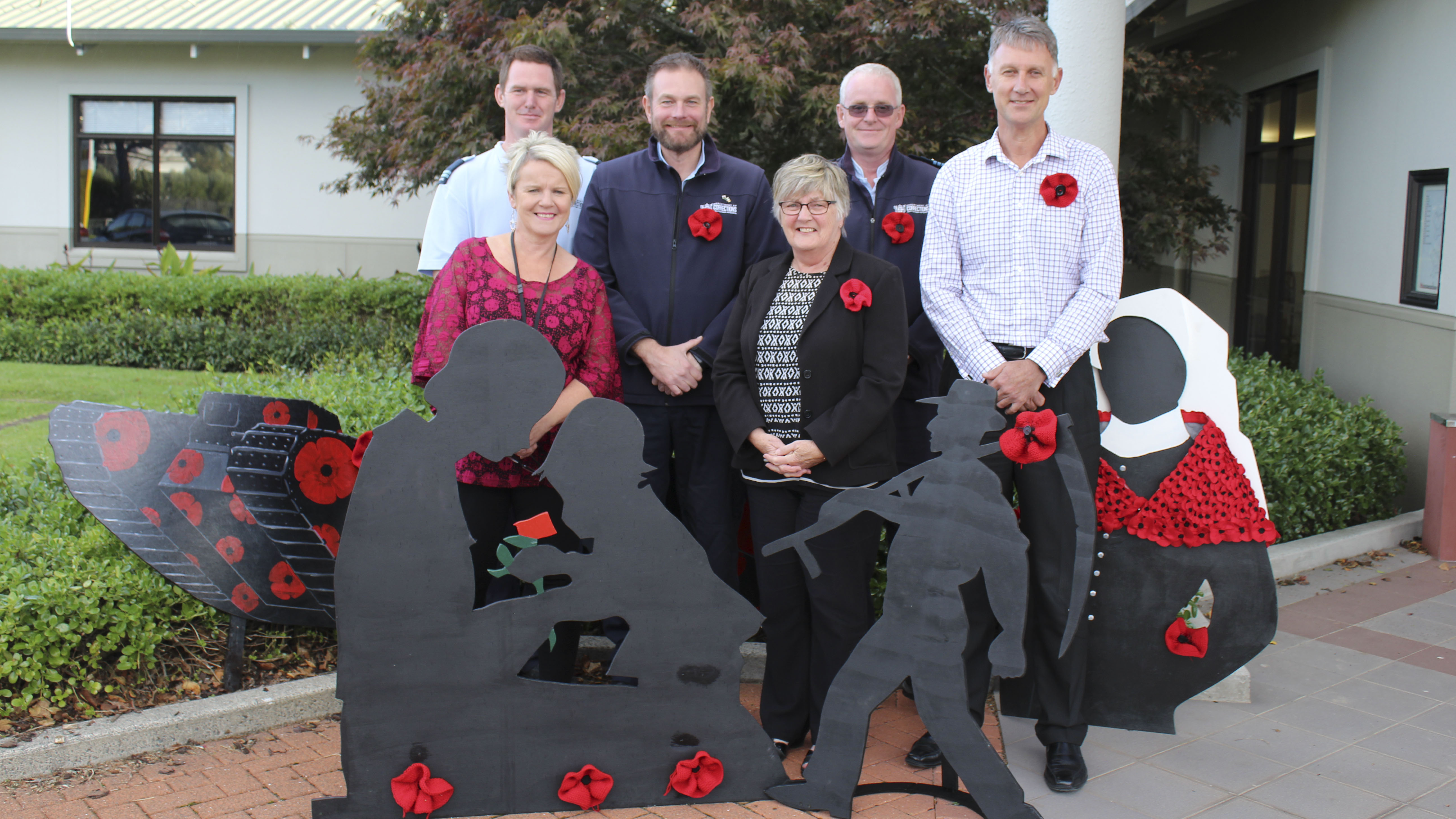 ANZAC silhouette art display at Waikato District Council