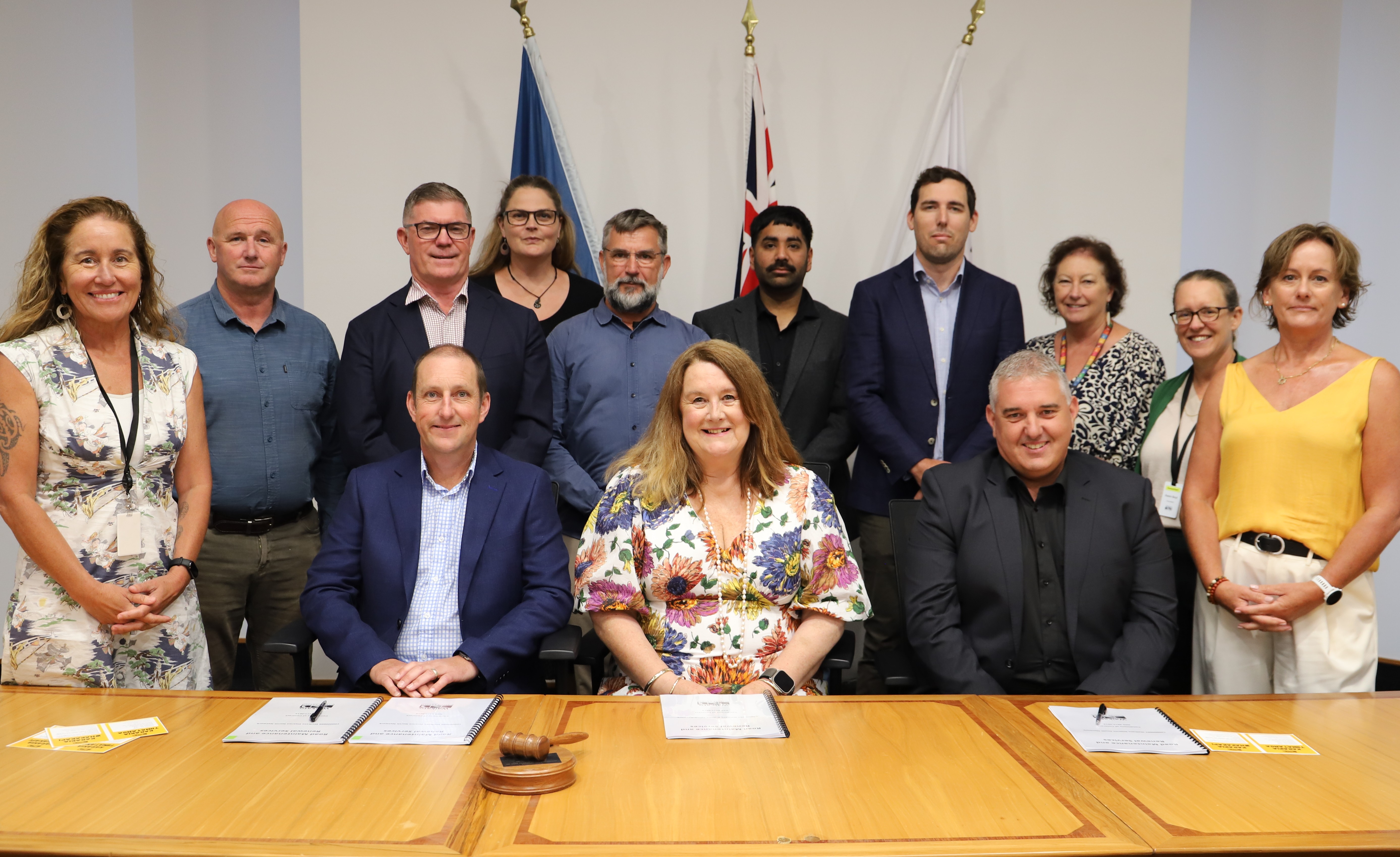 Roading contract signing with Higgins and Fulton Hogan