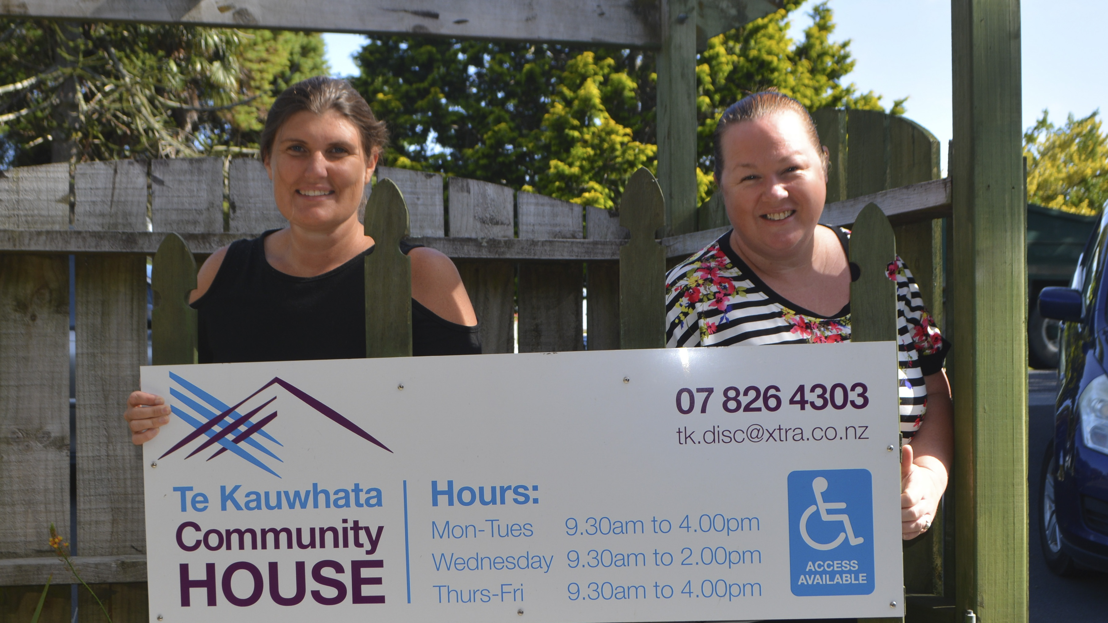 Te Kauwhata Community House manager Jo Mako (right) with Lauren Hughes