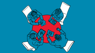 Illustration of people at a boardroom table