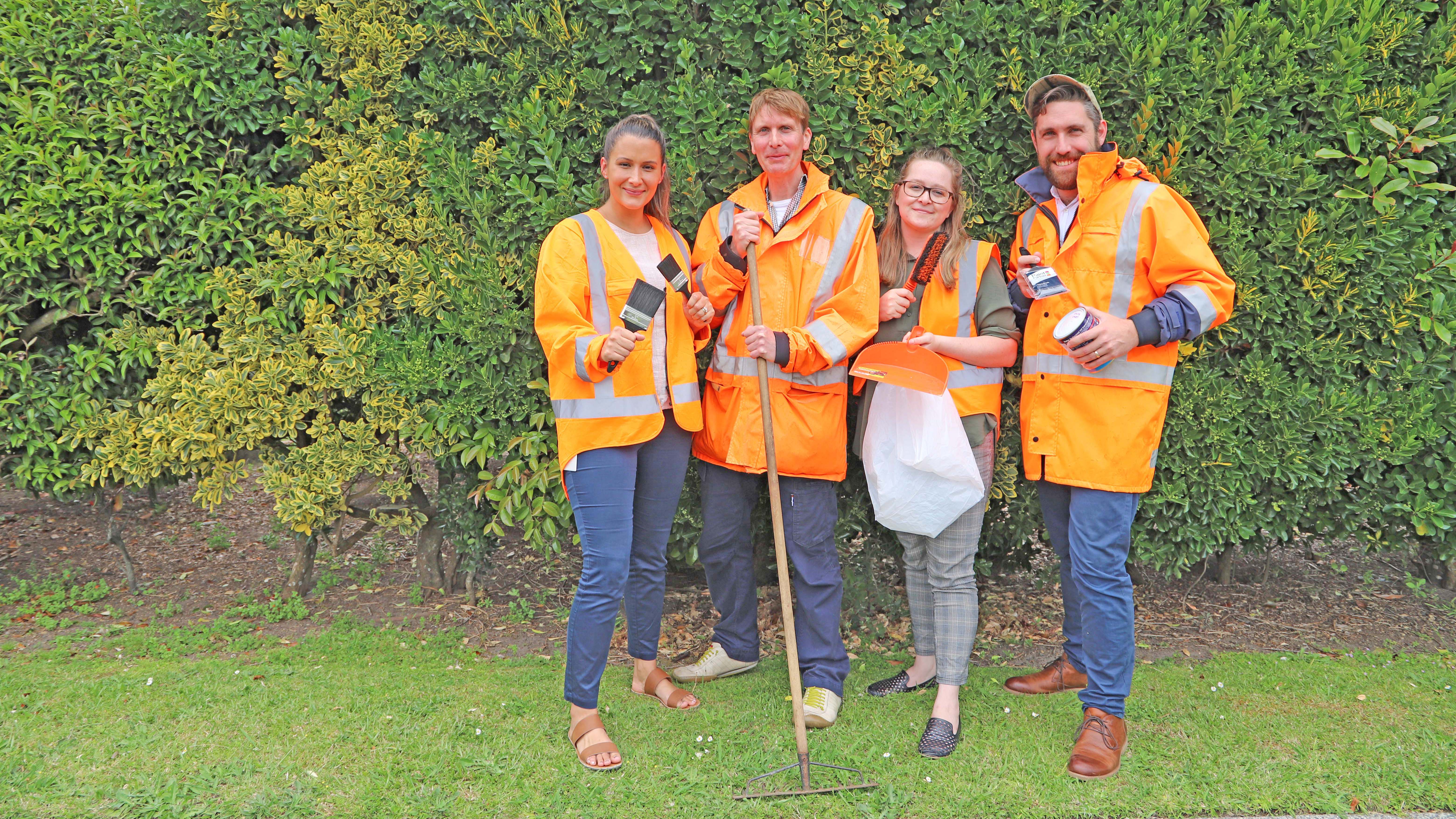 Council staff get ready for working bee